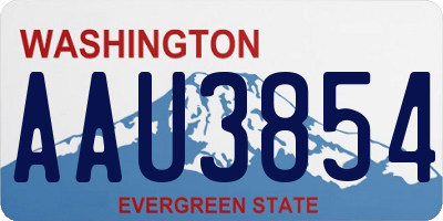 WA license plate AAU3854