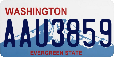 WA license plate AAU3859