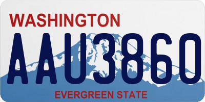 WA license plate AAU3860