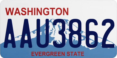 WA license plate AAU3862