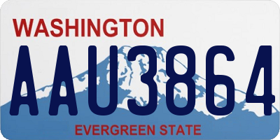 WA license plate AAU3864