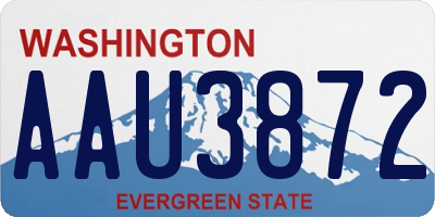 WA license plate AAU3872