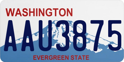 WA license plate AAU3875