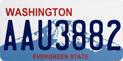 WA license plate AAU3882
