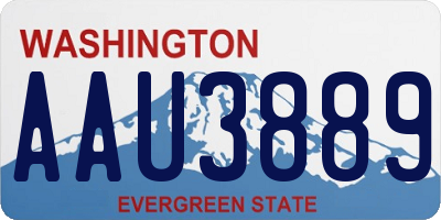 WA license plate AAU3889