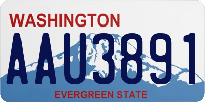 WA license plate AAU3891