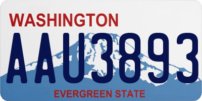 WA license plate AAU3893