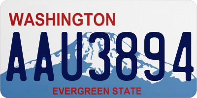 WA license plate AAU3894