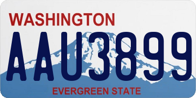 WA license plate AAU3899