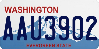 WA license plate AAU3902