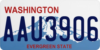 WA license plate AAU3906