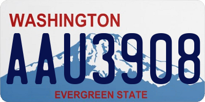 WA license plate AAU3908