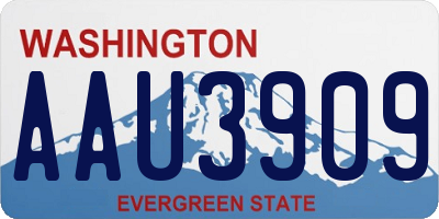 WA license plate AAU3909