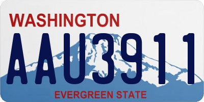 WA license plate AAU3911