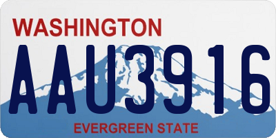 WA license plate AAU3916