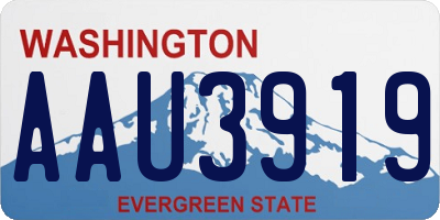 WA license plate AAU3919