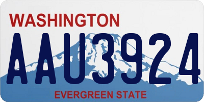 WA license plate AAU3924