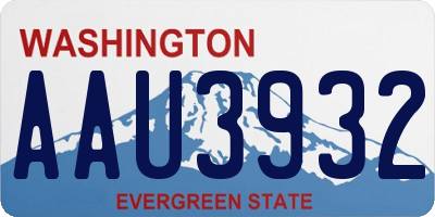 WA license plate AAU3932