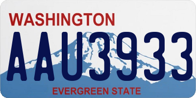 WA license plate AAU3933