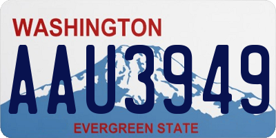 WA license plate AAU3949