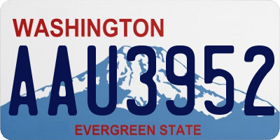 WA license plate AAU3952