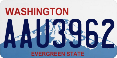 WA license plate AAU3962