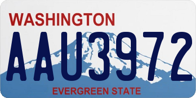 WA license plate AAU3972