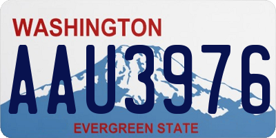 WA license plate AAU3976