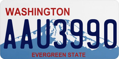 WA license plate AAU3990