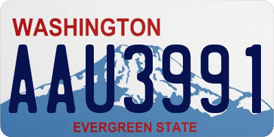 WA license plate AAU3991
