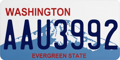 WA license plate AAU3992