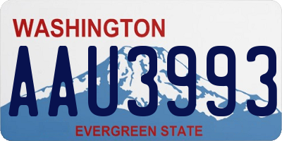 WA license plate AAU3993