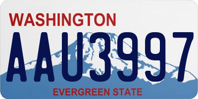 WA license plate AAU3997