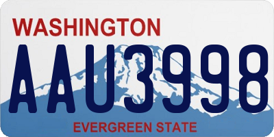 WA license plate AAU3998