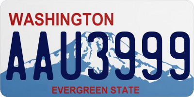 WA license plate AAU3999
