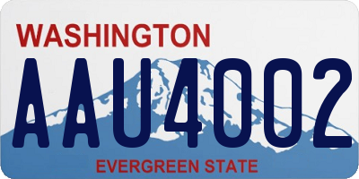 WA license plate AAU4002