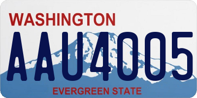 WA license plate AAU4005