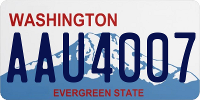 WA license plate AAU4007