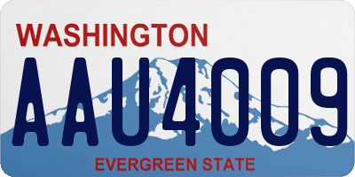 WA license plate AAU4009