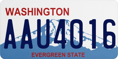 WA license plate AAU4016