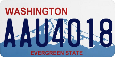 WA license plate AAU4018