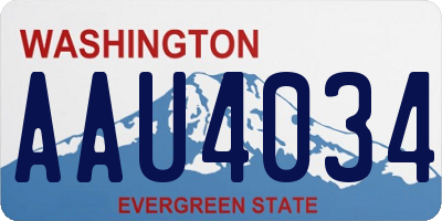 WA license plate AAU4034