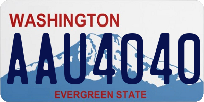 WA license plate AAU4040