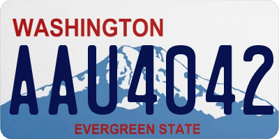 WA license plate AAU4042