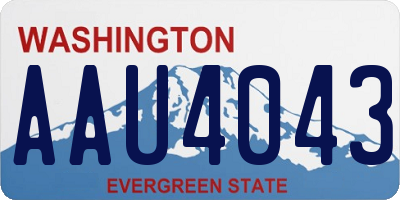WA license plate AAU4043