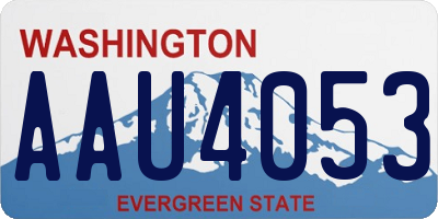 WA license plate AAU4053