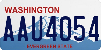 WA license plate AAU4054