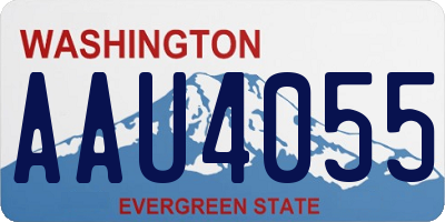 WA license plate AAU4055