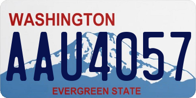 WA license plate AAU4057