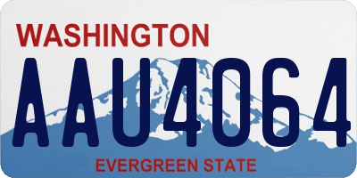 WA license plate AAU4064